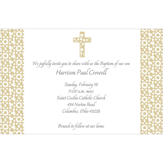 Elegant Beige Cross Invitations